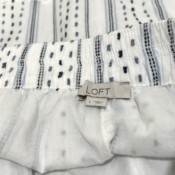 LOFT WOMENS STRIPED FLOUNCE SKIRT WHITE Sz LG - Picture 7 of 7